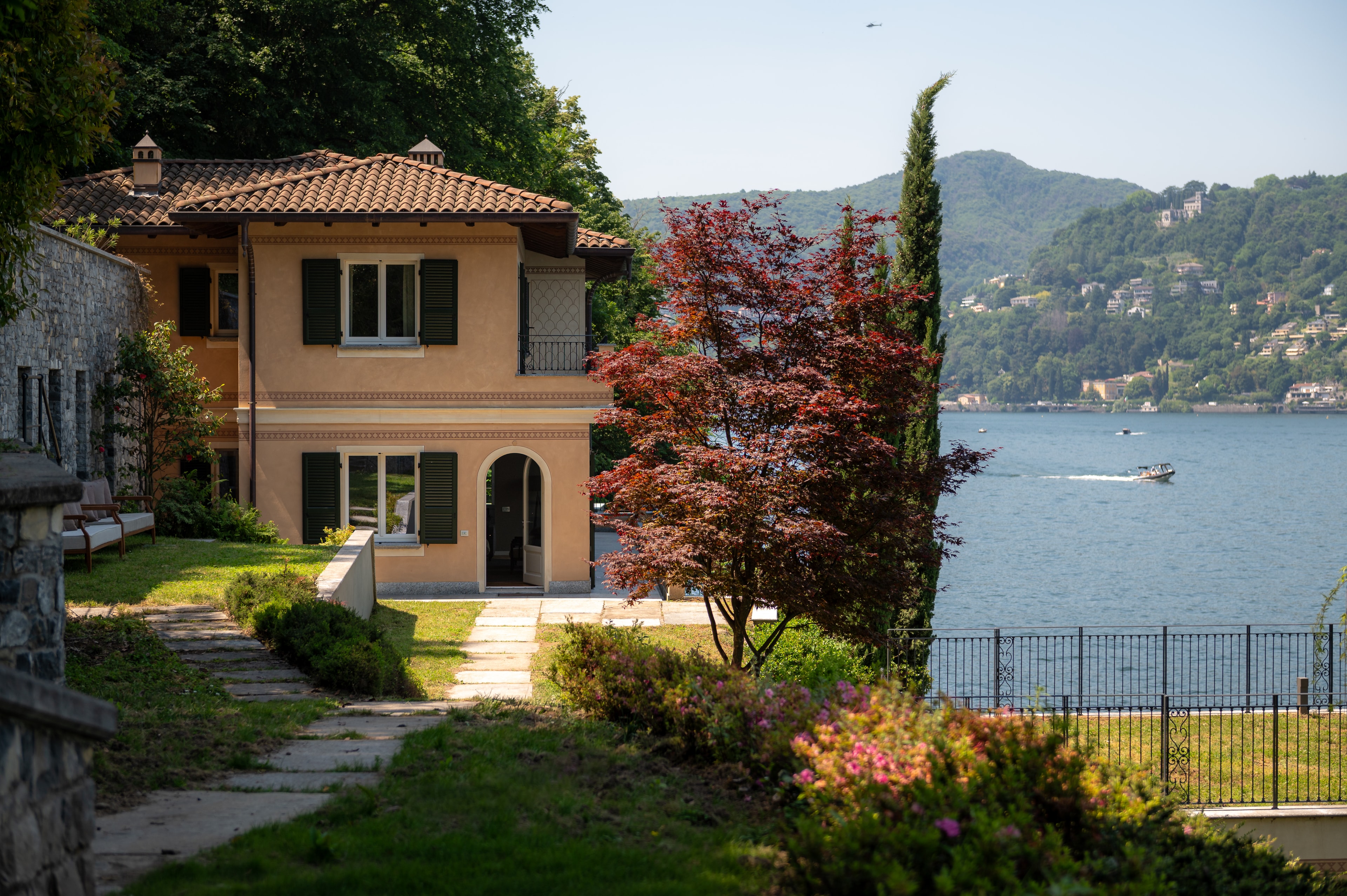 Villa Del Sole heated indoor saltwater pool with lake views